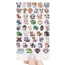 Cartela 47 Adesivos Animais Chibi Capivara Gatinho DTF UV