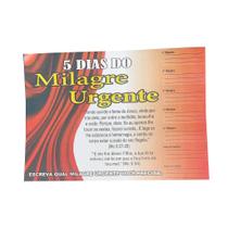 Cartela 5 Dias do Milagre Urgente - 100 Unidades