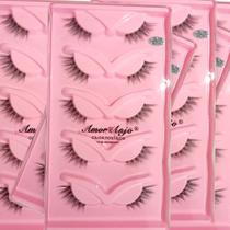 Cartela 5 Pares Cílios Postiço Meio Olho Canto Externo Sl16 Amor Anjo