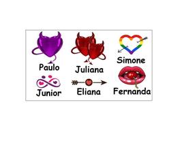 Cartela 6 Desenhos Tatoo Temporária Declaração Amor Nome