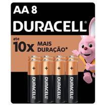 Cartela 8 Pilhas Alcalina AA Pequena Duracell