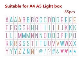 Cartela 85 Letras Coloridos P/letreiro Light Box Led A4 E A5