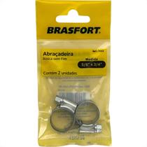 Cartela Abracadeira Rosca Sem Fim Brasfort 5/8 X 3/4'' Cartela Com 2 Pecas 7652