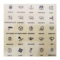 Cartela Adesiva 25 Símbolos Botão Náutico