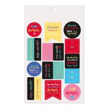 Cartela Adesiva Desejos - 34 Etiquetas - 1 unidade - Cromus - Rizzo