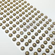 Cartela Adesiva Meia Perola 8mm Dourado Fosco - 220 unidades Cartela Adesiva Meia Perola 8mm Dourado Fosco - 220 unidades