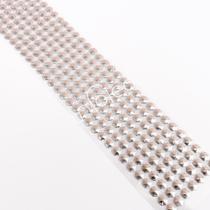 Cartela Adesiva Meia Perola Hexagonal 6mm Prata - 238 unidades
