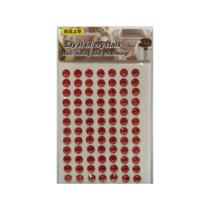 Cartela Adesiva Strass 6mm vermelho - KIT (84un)