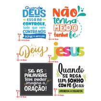 Cartela Adesivo Fé Jesus Deus é Mais Não Tenha Medo Tenha Fé