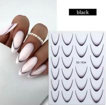 Cartela adesivo francesinha 5d black real love Cartela adesivo francesinha 5d black real love