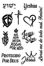 Cartela Adesivo Livrai Todo Mal Jesus Fé Presente de Deus