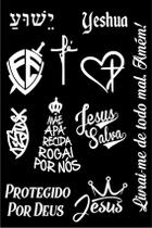 Cartela Adesivo Rogai Por Nós Deus Poderoso Nossa Senhora Fé