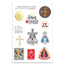 Cartela Adesivo Rogai Por Nós Leão Nossa Senhora São Bento