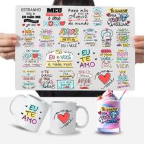 Cartela Adesivos Dia dos Namorados DTF UV Prova D' água