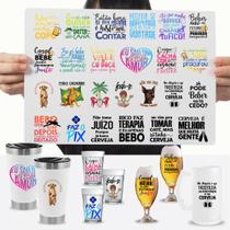 Cartela Adesivos Frases Bar Colorido Copo Americano Caneca DTF UV Cartela Adesivos Frases Bar Colorido Copo Americano Caneca DTF UV
