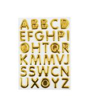 Cartela Adesivos Letras Alfabetos Dourado - Tudo em Caixa