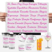 Cartela Adesivos Palavras Positivas Motivacionais Rosa DTF UV Cartela Adesivos Palavras Positivas Motivacionais Rosa DTF UV