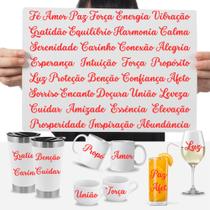 Cartela Adesivos Palavras Positivas Motivacionais Vermelhas DTF UV