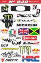 Cartela Adesivos Personalizado Carro Moto Bike Motocross 049 - Resitank