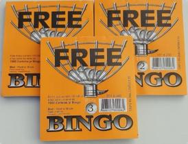 Cartela Bingo 3 Blocos 100 Folhas Total 300 Fls. 11x10cm - FREE