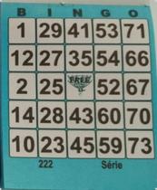 Cartela Bingo 3 Blocos 100 Folhas Total 300 Fls. 8 X 10Cm - Free