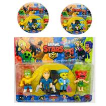 Cartela Brawl Stars 4 Bonecos Personagens jogo