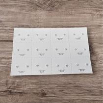 Cartela Brincos Prata legitima 925 Redondo 2mm Mini Cristal 12 Pares