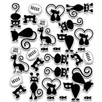 Cartela C/40 Adesivos Gatinhos