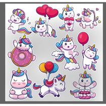 Cartela C/40 Adesivos Unicórnio