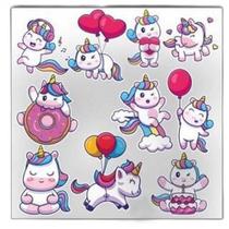 Cartela C/40 Adesivos Unicórnio