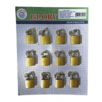 Cartela Cadeados 12 unidades 20x12mm Com 2 Chaves - Mundo Thata Cartela Cadeados 12 unidades 20x12mm Com 2 Chaves - Mundo Thata