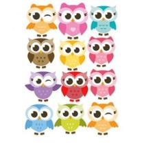 Cartela Com 12 Unid - Adesivos Coruja Mod1 Cartela Com 12 Unid - Adesivos Coruja Mod1