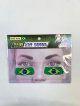 Cartela com 2 Adesivos faciais copa do mundo brasil torcida