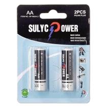 Cartela Com 2 Unidades Pilha Aa Pequena Comum Plus - SULYC POWER Cartela Com 2 Unidades Pilha Aa Pequena Comum Plus - SULYC POWER
