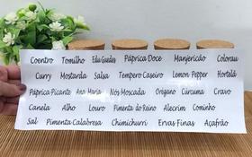 Cartela com 29 adesivos para Potes de Temperos