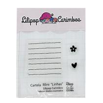 Cartela com 3 carimbos mini-linhas lilipop
