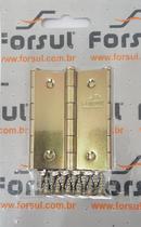 Cartela com 3 Dobradiças 2 1/2 para porta e janela N-1 Forsul Dourada Cartela com 3 Dobradiças 2 1/2 para porta e janela N-1 Forsul Dourada