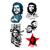 Cartela Com 5 Tatuagens Temporária Che Guevara