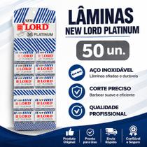 Cartela com 50 Lâminas Lord Platinum Profissional Corte Preciso e Durável Cartela com 50 Lâminas Lord Platinum Profissional Corte Preciso e Durável