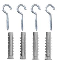 Cartela com Buchas de Nylon SX 6x30mm e Gancho com 4 Peças - 600217 - FISCHER