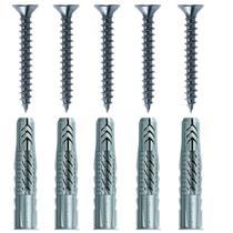 Cartela com Buchas UX8 com Aba e Parafusos Cabeça Chata com 5 Peças - 602509 - FISCHER