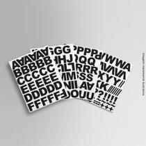 Cartela de Adesivo Alfabeto Letras Repetidas Prático Preto - Presente-Brinde-Produtos-Promocionais