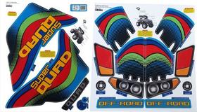Cartela De Adesivo Do Super Quad. Azul Da Bandeirante.