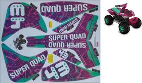 Cartela De Adesivo Do Super Quad. Rosa Da Bandeirante.