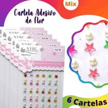 Cartela De Adesivo Estrela Mix - Sticker C/6 Unidades - Mmixer22 - Nybc