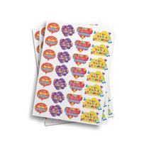 Cartela de Adesivo Feliz dia Das Crianças Coloridos 4cm