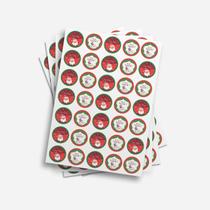 Cartela de Adesivo Feliz Natal Papai Noel Lembrancinha