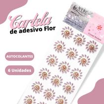 Cartela De Adesivo Flor Rose - Sticker C/6 Unidades - Mmixer10 - Nybc