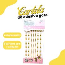 Cartela De Adesivo Gota Ouro - Sticker C/6 Unidades - Mmixer04 - Nybc