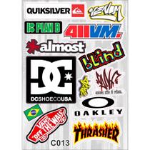 Cartela De Adesivos - C013 Carro - Moto - Caminhão - Bike - Stickers - Marcas - Diversos